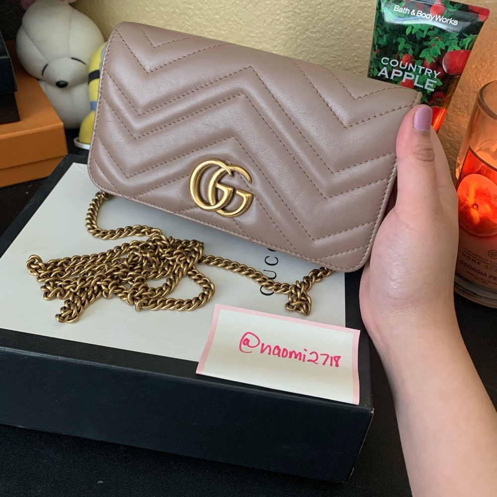 Mini Gucci GG marmont chain flap bag